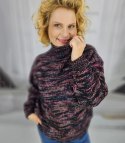 Ciepły melanżowy sweter półgolf damski oversize HANNA (Wielokolorowy || Czarny) Ciepły melanżowy sweter półgolf damski oversize HANNA (Wielokolorowy || Czarny)