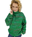 Ciepły melanżowy sweter półgolf damski oversize HANNA (Zielony || Wielokolorowy) Ciepły melanżowy sweter półgolf damski oversize HANNA (Zielony || Wielokolorowy)