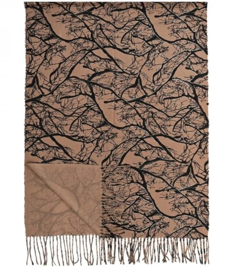 Ciepły stylowy szal szalik roślinny wzór miękki gładki 180x70 cm (Brązowy || Wielokolorowy) Ciepły stylowy szal szalik roślinny wzór miękki gładki 180x70 cm (Brązowy || Wielokolorowy)