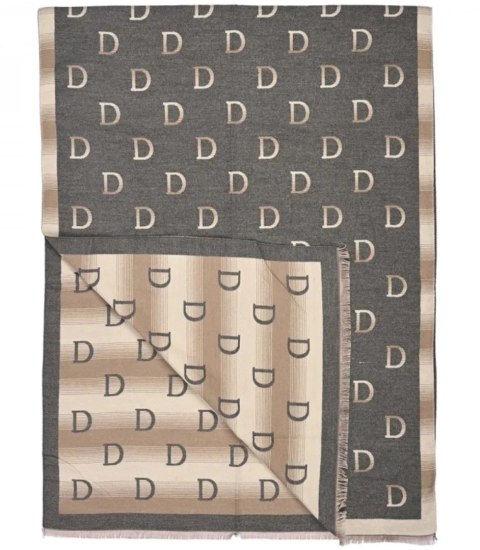 Ciepły stylowy szal szalik wzór ombre z literą D miękki gładki 180x65 cm (Szary || Wielokolorowy) Ciepły stylowy szal szalik wzór ombre z literą D miękki gładki 180x65 cm (Szary || Wielokolorowy)