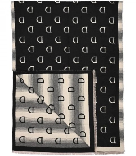 Ciepły stylowy szal szalik wzór ombre z literą D miękki gładki 180x65 cm (Wielokolorowy || Czarny) Ciepły stylowy szal szalik wzór ombre z literą D miękki gładki 180x65 cm (Wielokolorowy || Czarny)