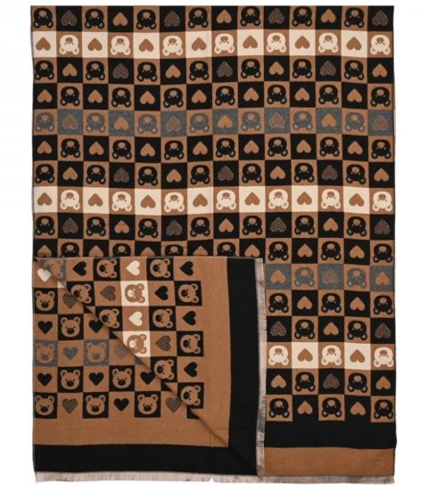 Ciepły stylowy szal szalik wzór w misie miękki gładki 180x65 cm (Brązowy || Wielokolorowy) Ciepły stylowy szal szalik wzór w misie miękki gładki 180x65 cm (Brązowy || Wielokolorowy)