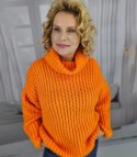 Ciepły sweter golf damski oversize gruby splot miły miękki LAPONIA (Pomarańczowy) Ciepły sweter golf damski oversize gruby splot miły miękki LAPONIA (Pomarańczowy)