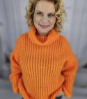 Ciepły sweter golf damski oversize gruby splot miły miękki LAPONIA (Pomarańczowy) Ciepły sweter golf damski oversize gruby splot miły miękki LAPONIA (Pomarańczowy)