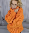 Ciepły sweter golf damski oversize gruby splot miły miękki LAPONIA (Pomarańczowy) Ciepły sweter golf damski oversize gruby splot miły miękki LAPONIA (Pomarańczowy)