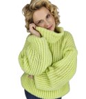 Ciepły sweter golf damski oversize gruby splot miły miękki LAPONIA (Zielony) Ciepły sweter golf damski oversize gruby splot miły miękki LAPONIA (Zielony)