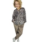 Dres spodnie bluza komplet welurowy cętki panterka LAWINIA (Beżowy) Dres spodnie bluza komplet welurowy cętki panterka LAWINIA (Beżowy)
