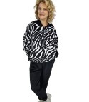 Dres spodnie bluza komplet welurowy zebra LEA (Czarny) Dres spodnie bluza komplet welurowy zebra LEA (Czarny)