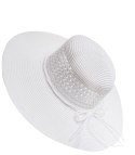 Elegancki damski KAPELUSZ z Ażurowym Wykończeniem (Biały) Elegancki damski KAPELUSZ z Ażurowym Wykończeniem (Biały)