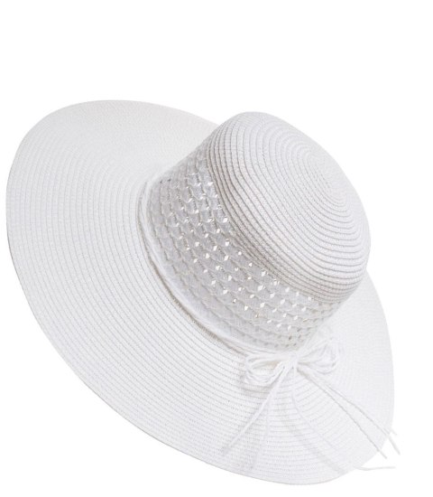 Elegancki damski KAPELUSZ z Ażurowym Wykończeniem (Biały) Elegancki damski KAPELUSZ z Ażurowym Wykończeniem (Biały)