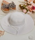 Elegancki damski KAPELUSZ z Ażurowym Wykończeniem (Biały) Elegancki damski KAPELUSZ z Ażurowym Wykończeniem (Biały)