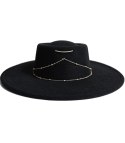 Elegancki damski KAPELUSZ ze złotymi łańcuszkami (Czarny) Elegancki damski KAPELUSZ ze złotymi łańcuszkami (Czarny)