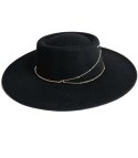 Elegancki damski KAPELUSZ ze złotymi łańcuszkami (Czarny) Elegancki damski KAPELUSZ ze złotymi łańcuszkami (Czarny)