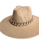 Elegancki damski kapelusz z łańcuchem stylowy Panama (Beżowy) Elegancki damski kapelusz z łańcuchem stylowy Panama (Beżowy)