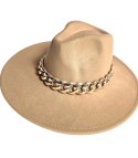 Elegancki damski kapelusz z łańcuchem stylowy Panama (Beżowy) Elegancki damski kapelusz z łańcuchem stylowy Panama (Beżowy)