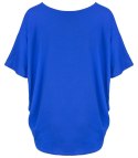 Klasyczna wygodna gładka bluzka oversize luźna elastyczna (Niebieski) Klasyczna wygodna gładka bluzka oversize luźna elastyczna (Niebieski)