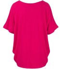 Klasyczna wygodna gładka bluzka oversize luźna elastyczna (Różowy) Klasyczna wygodna gładka bluzka oversize luźna elastyczna (Różowy)