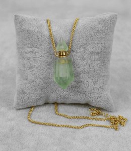 Naszyjnik wisiorek perfumetka Fluoryt kobiecy (Złoty \ Fluoryt)