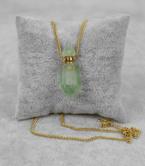 Naszyjnik wisiorek perfumetka Fluoryt kobiecy (Złoty \ Fluoryt) Naszyjnik wisiorek perfumetka Fluoryt kobiecy (Złoty \ Fluoryt)