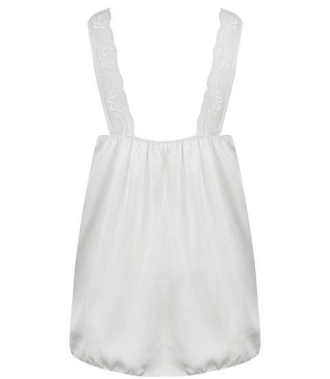 Satynowy długi top sexi koronka ramiączka (Biały)