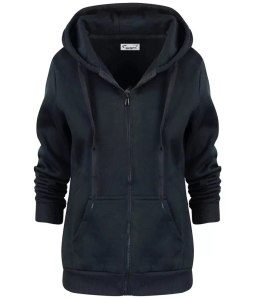 Bluza damska męska unisex z kapturem kolory z kapturem SELENA (Czarny)