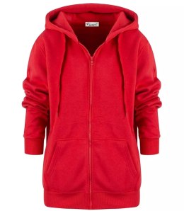 Bluza damska męska unisex z kapturem kolory z kapturem SELENA (Czerwony)