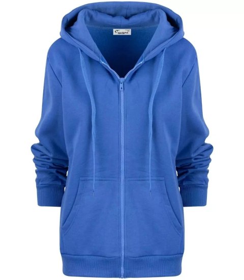 Bluza damska męska unisex z kapturem kolory z kapturem SELENA (Niebieski)