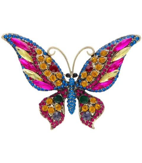 Broszka z cyrkoniami piękna ozdobna motyl motylek (Wielokolorowy) Broszka z cyrkoniami piękna ozdobna motyl motylek (Wielokolorowy)