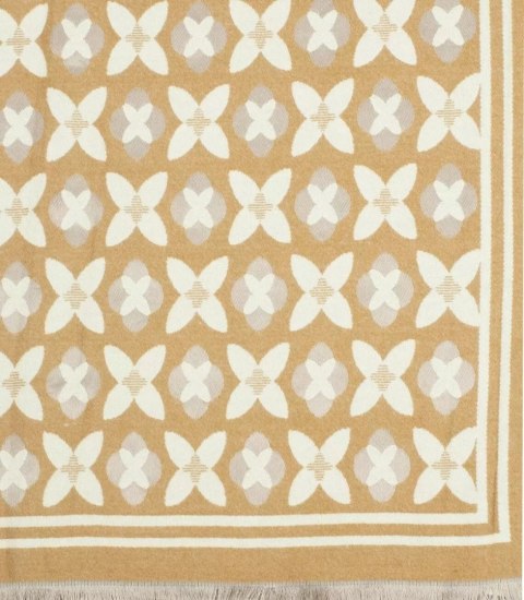 Ciepły szal szalik elegancki wzór dzianina (Beżowy)