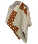 Ciepły szal szalik groszki koty patchwork dzianina (Brązowy || Wielokolorowy) Ciepły szal szalik groszki koty patchwork dzianina (Brązowy || Wielokolorowy)