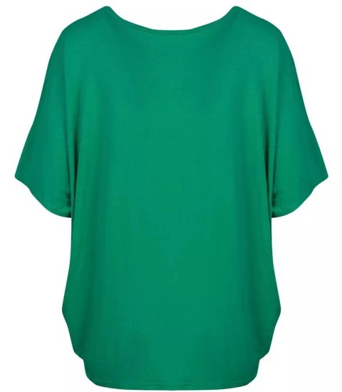 Klasyczna wygodna gładka bluzka oversize luźna elastyczna (Zielony) Klasyczna wygodna gładka bluzka oversize luźna elastyczna (Zielony)