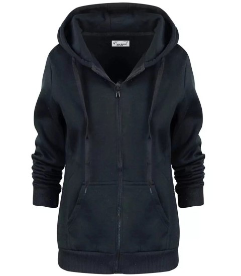Rozpinana bluza kangurka z kapturem DYLAN (Czarny) Rozpinana bluza kangurka z kapturem DYLAN (Czarny)