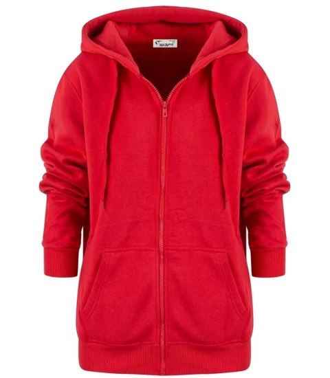 Rozpinana bluza kangurka z kapturem DYLAN (Czerwony)