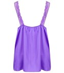 Satynowy długi top sexi koronka ramiączka (Fioletowy)