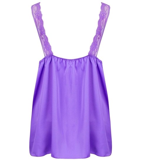 Satynowy długi top sexi koronka ramiączka (Fioletowy)