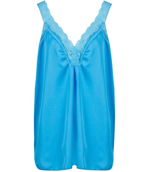 Satynowy długi top sexi koronka ramiączka (Niebieski)