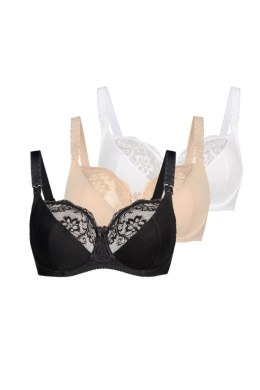 Komplet Biustonosz do karmienia Model Anastasia Mama 219-3 Black/White/Beige - Teyli - 90J