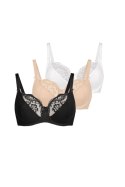 Komplet Biustonosz Soft Model Anastasia 217-3 Black/White/Beige - Teyli - 90G Komplet Biustonosz Soft Model Anastasia 217-3 Black/White/Beige - Teyli - 90G