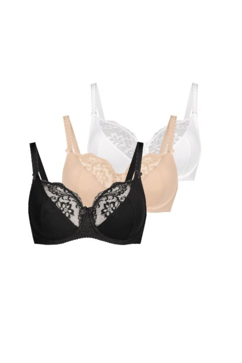 Komplet Biustonosz Soft Model Anastasia 217-3 Black/White/Beige - Teyli - 90G Komplet Biustonosz Soft Model Anastasia 217-3 Black/White/Beige - Teyli - 90G