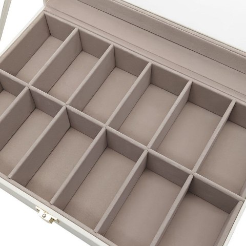 Szkatułka pudełko na zegarki na 12szt, biała ekoskóra 30 x 20 x 8cm PD154 Szkatułka pudełko na zegarki na 12szt, biała ekoskóra 30 x 20 x 8cm PD154