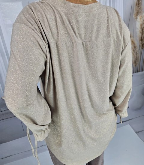 Elegancka koszula Tunika oversize Brokatowa Luźna Stylowa PENELOPA (Beżowy) Elegancka koszula Tunika oversize Brokatowa Luźna Stylowa PENELOPA (Beżowy)