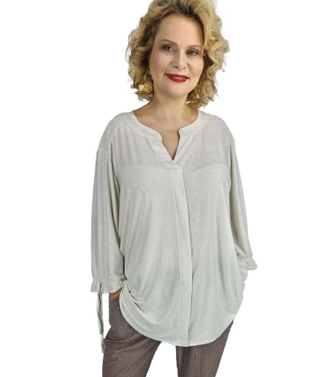 Elegancka koszula Tunika oversize Brokatowa Luźna Stylowa PENELOPA (Biały) Elegancka koszula Tunika oversize Brokatowa Luźna Stylowa PENELOPA (Biały)