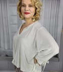 Elegancka koszula Tunika oversize Brokatowa Luźna Stylowa PENELOPA (Biały) Elegancka koszula Tunika oversize Brokatowa Luźna Stylowa PENELOPA (Biały)