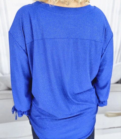 Elegancka koszula Tunika oversize Brokatowa Luźna Stylowa PENELOPA (Niebieski) Elegancka koszula Tunika oversize Brokatowa Luźna Stylowa PENELOPA (Niebieski)