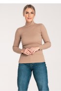 Golf Damski Model M1058 Beige - Figl - M Golf Damski Model M1058 Beige - Figl - M