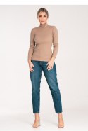 Golf Damski Model M1058 Beige - Figl - M Golf Damski Model M1058 Beige - Figl - M