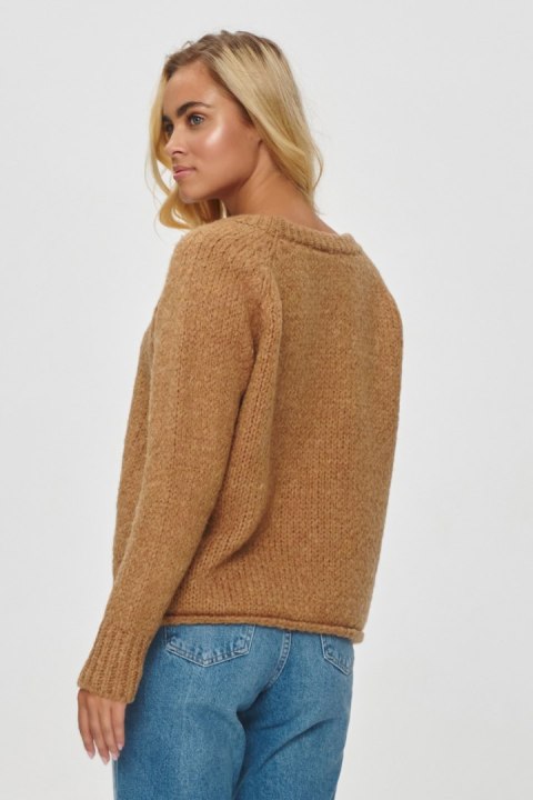 Sweter Damski Model S150 Camel - Makadamia - uniwersalny Sweter Damski Model S150 Camel - Makadamia - uniwersalny