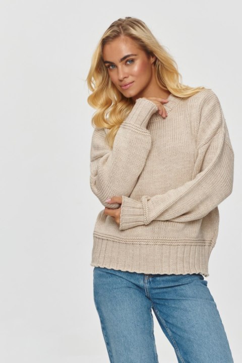 Sweter Damski Model S151 Beige - Makadamia - uniwersalny Sweter Damski Model S151 Beige - Makadamia - uniwersalny