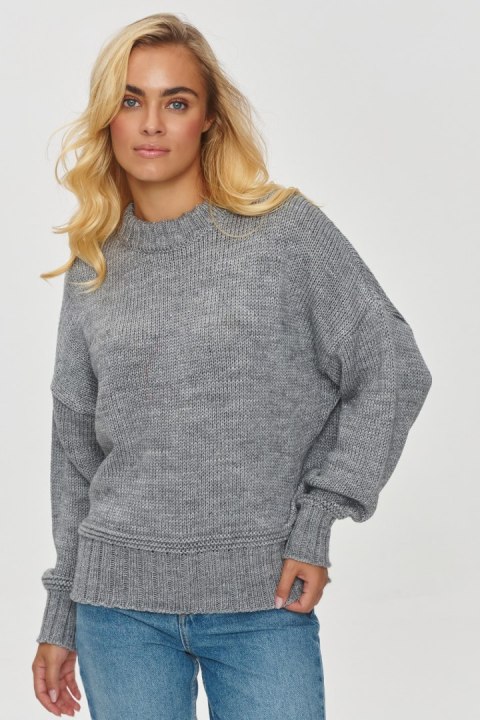 Sweter Damski Model S151 Grey Melange - Makadamia - uniwersalny Sweter Damski Model S151 Grey Melange - Makadamia - uniwersalny