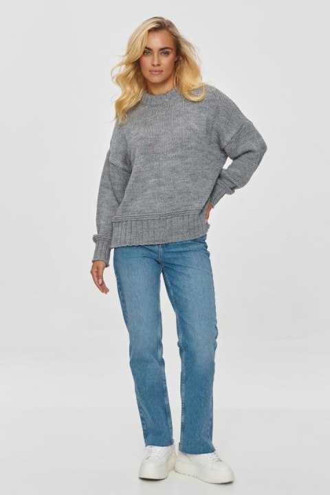 Sweter Damski Model S151 Grey Melange - Makadamia - uniwersalny Sweter Damski Model S151 Grey Melange - Makadamia - uniwersalny